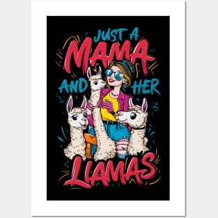 "Llama Mama Crew - Fun Family Alpaca Illustration" Posters and Art